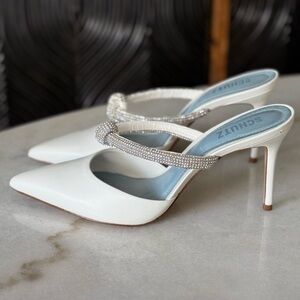 SCHUTZ White Bridal Pumps Mules heels